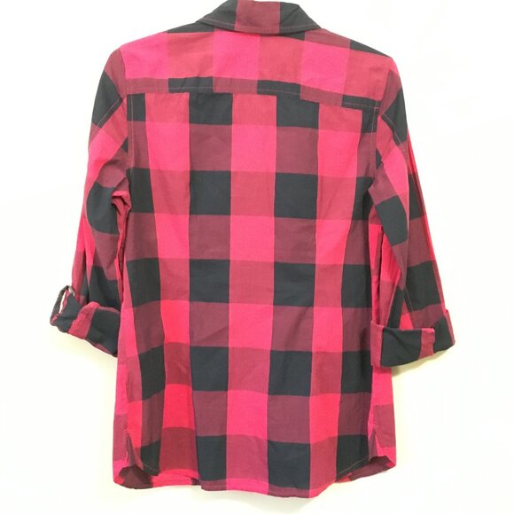 Tommy Hilfiger Classic Black & Red Plaid Cotton Button Down Shirt - Picture 3 of 13